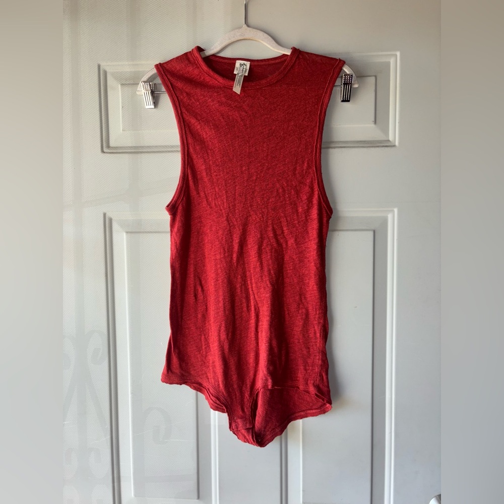 Intimately Free People brick red slub knit bodysuit size XS